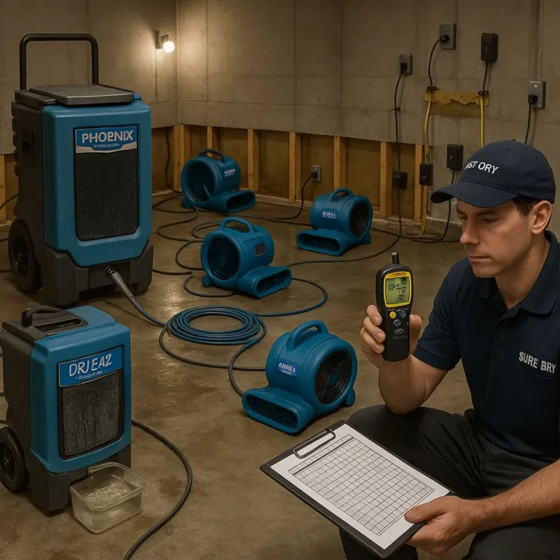 Structural Drying and Dehumidification process in Chevy Chase Heights, PA